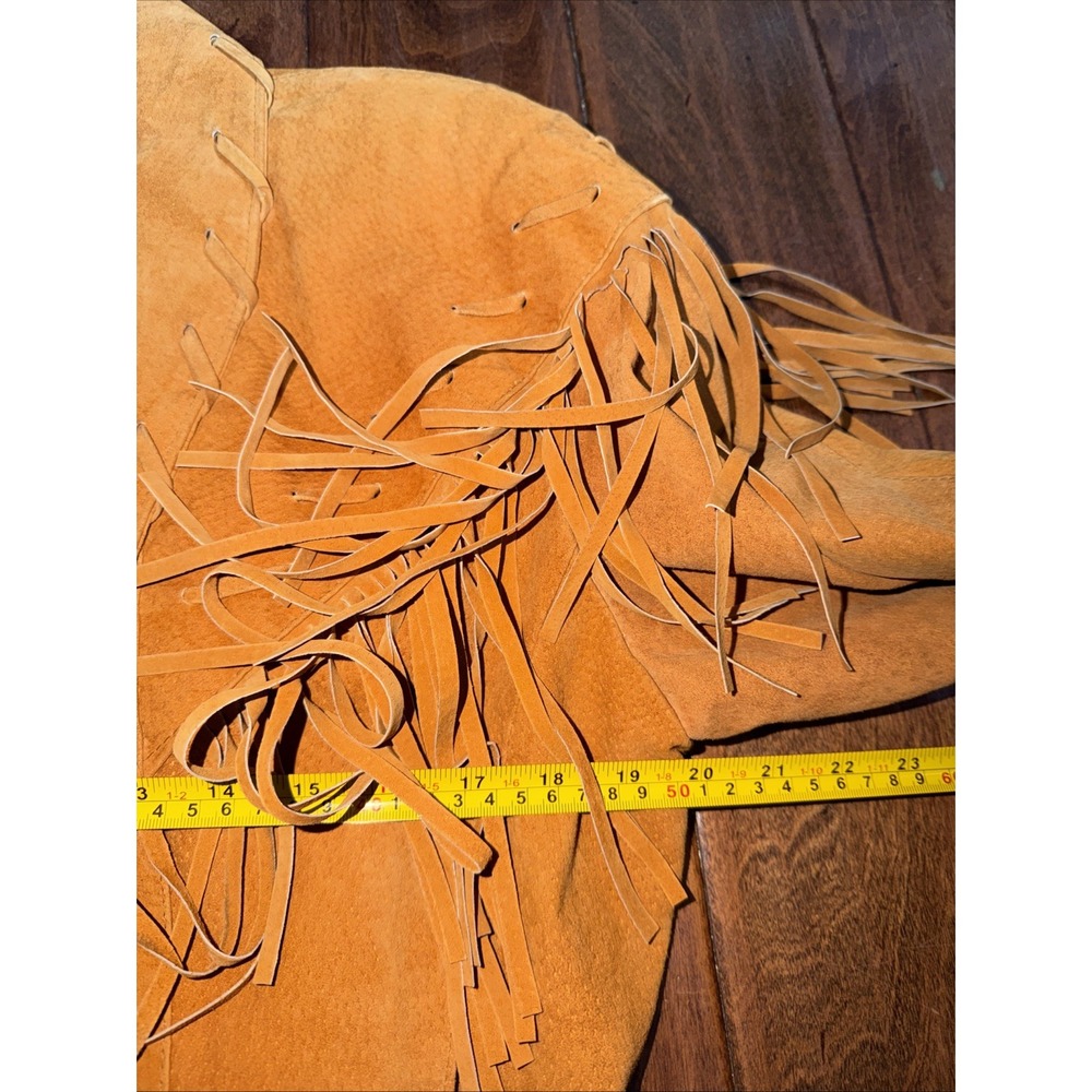 Phoenix Leather Fringe Light Tan‎ Short Large Sized Jacket made in the USA Used - Picture 9 of 12